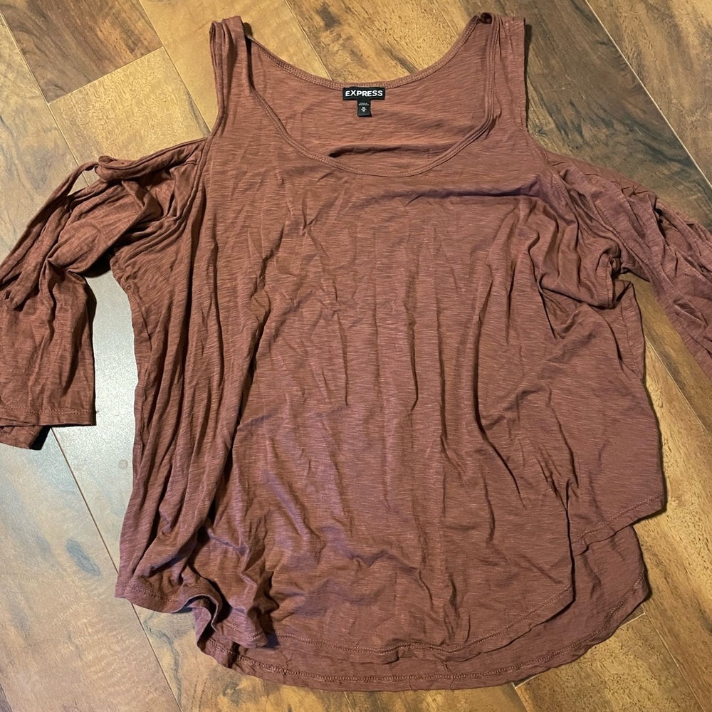 Express open shoulder top